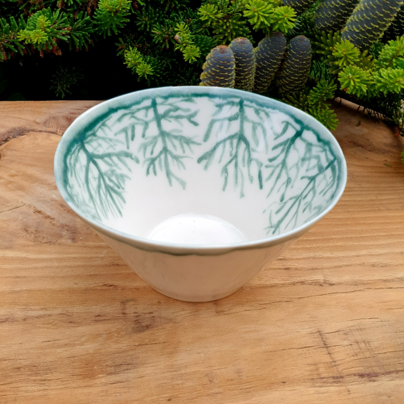 Porcelanowa misa z malachitowym nieregularnym wzorem