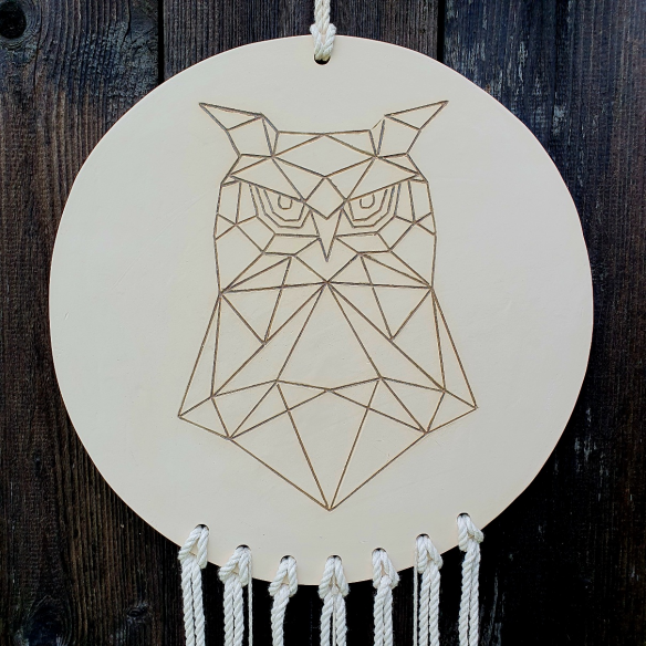Ceramiczny łapacz snów "Geometryczna sowa"