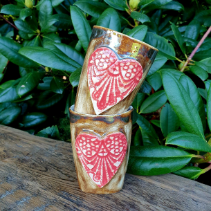 Hand Painted Heart Candle