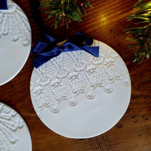 Porcelanowy zestaw zawieszek "Granatowe"