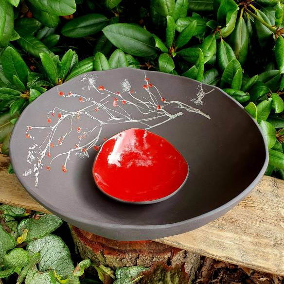 Ceramiczny zestaw dwóch mis "Kwiatowy Akcent"