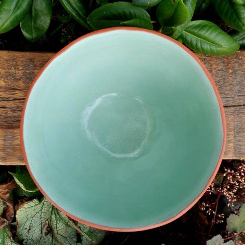 Ceramiczna misa z rudej gliny "Miętowa Gipsówka"