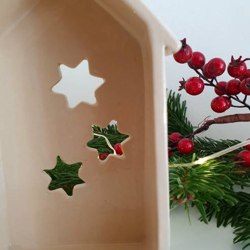 Ceramiczny lampion "Trzy Śnieżynki"