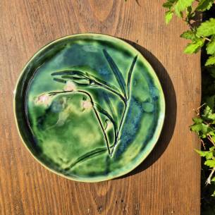 Ceramiczny talerz "Białe Kwiaty"