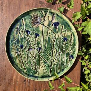Ceramiczny talerz "Chabry na Łące"