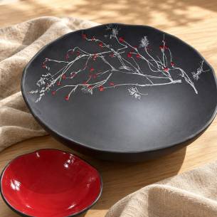 Ceramiczny zestaw dwóch mis "Kwiatowy Akcent"